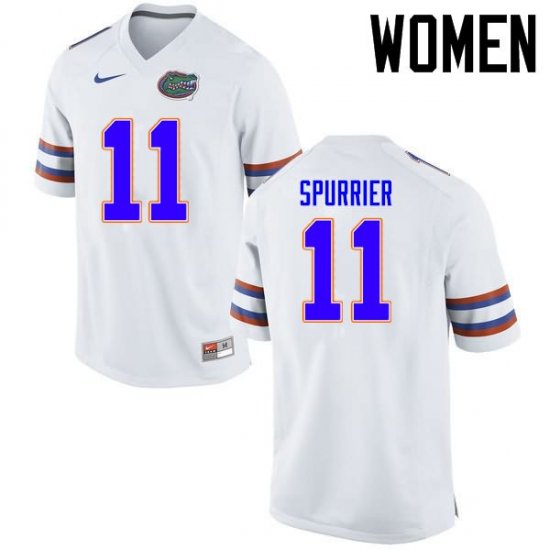 Women's Florida Gators #11 Steve Spurrier NCAA Nike White Authentic Stitched College Football Jersey FYJ8262KP